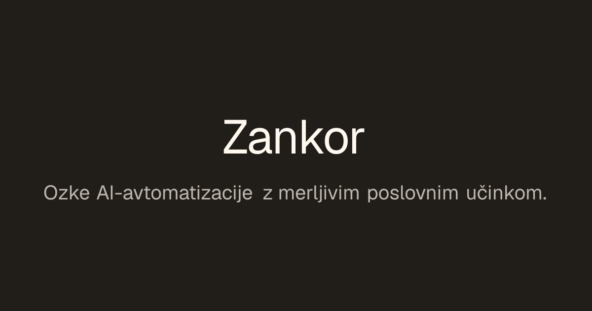 Zankor — Everyone's selling AI magic. Small businesses need automation that doesn't hallucinate,…